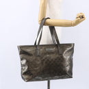 GUCCI GG Implementation Tote Bag PVC Silver Pink gray 211137 Auth 151918-23
