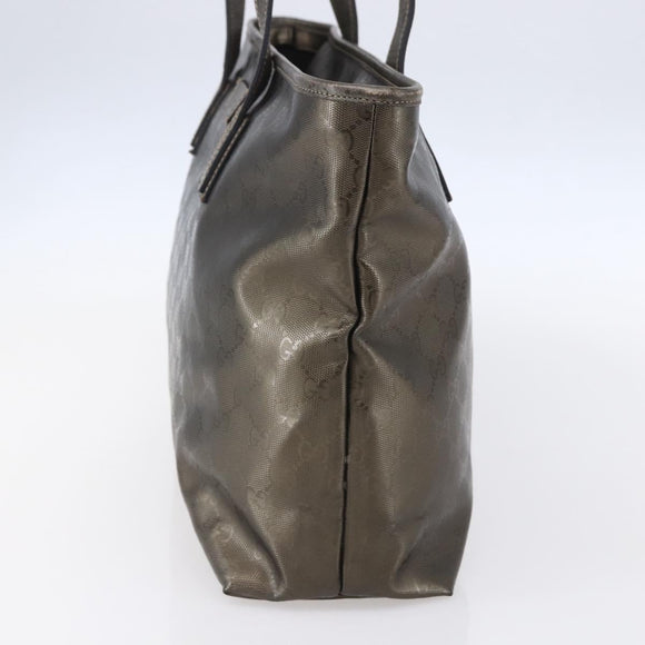 GUCCI GG Implementation Tote Bag PVC Silver Pink gray 211137 Auth 151918