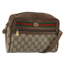 GUCCI GG Supreme Web Sherry Line Bag PVC Beige Red 56 02 087 Auth 151921-1