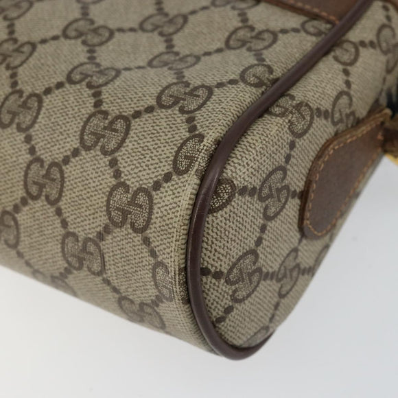 GUCCI GG Supreme Web Sherry Line Bag PVC Beige Red 56 02 087 Auth 151921