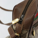 GUCCI GG Supreme Web Sherry Line Bag PVC Beige Red 56 02 087 Auth 151921-18