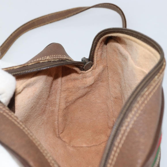 GUCCI GG Supreme Web Sherry Line Bag PVC Beige Red 56 02 087 Auth 151921