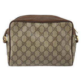 GUCCI GG Supreme Web Sherry Line Bag PVC Beige Red 56 02 087 Auth 151921 - 0