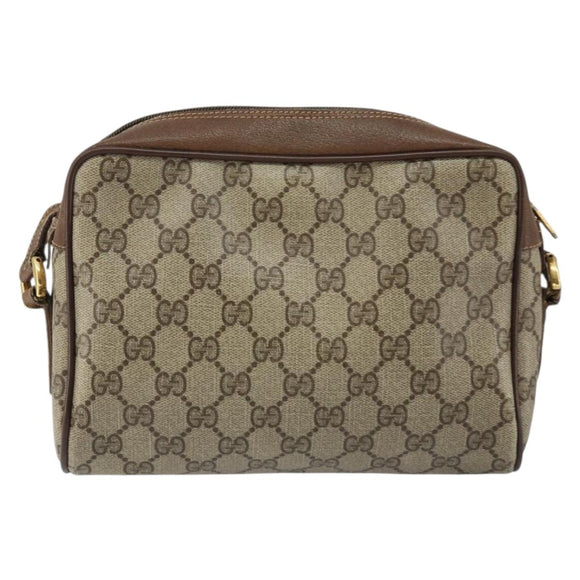 GUCCI GG Supreme Web Sherry Line Bag PVC Beige Red 56 02 087 Auth 151921