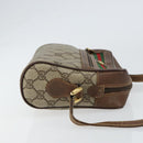 GUCCI GG Supreme Web Sherry Line Bag PVC Beige Red 56 02 087 Auth 151921-3