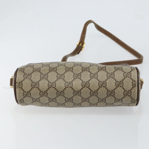 GUCCI GG Supreme Web Sherry Line Bag PVC Beige Red 56 02 087 Auth 151921