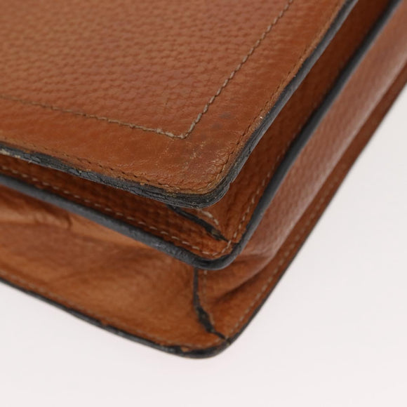 LOEWE Anagram Business Bag Leather Brown Gold Auth 151923