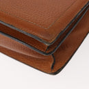 LOEWE Anagram Business Bag Leather Brown Gold Auth 151923-14