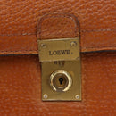 LOEWE Anagram Business Bag Leather Brown Gold Auth 151923-17