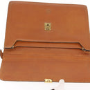 LOEWE Anagram Business Bag Leather Brown Gold Auth 151923-18
