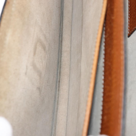 LOEWE Anagram Business Bag Leather Brown Gold Auth 151923