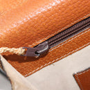 LOEWE Anagram Business Bag Leather Brown Gold Auth 151923-25