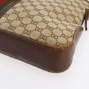 GUCCI GG Supreme Web Sherry Line Shoulder Bag PVC Beige Gold Auth 151924-9