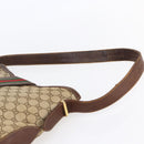 GUCCI GG Supreme Web Sherry Line Shoulder Bag PVC Beige Gold Auth 151924-8