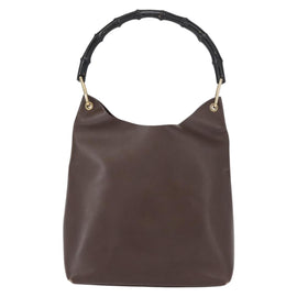 GUCCI Bamboo Shoulder Bag Leather Brown Gold 001 2058 1881 Auth 151925 - 0