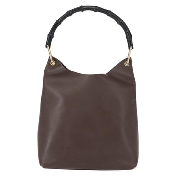 GUCCI Bamboo Shoulder Bag Leather Brown Gold 001 2058 1881 Auth 151925 - 0