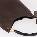 GUCCI Bamboo Shoulder Bag Leather Brown Gold 001 2058 1881 Auth 151925-6