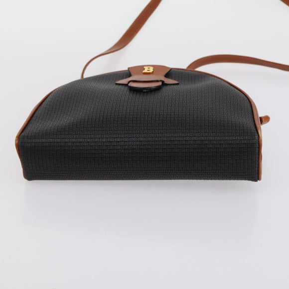 BALLY Shoulder Bag PVC Leather 3 Set Black White Auth 151928