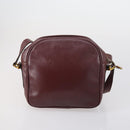 CARTIER Shoulder Bag Leather 3 Set Bordeaux Auth 151931-10