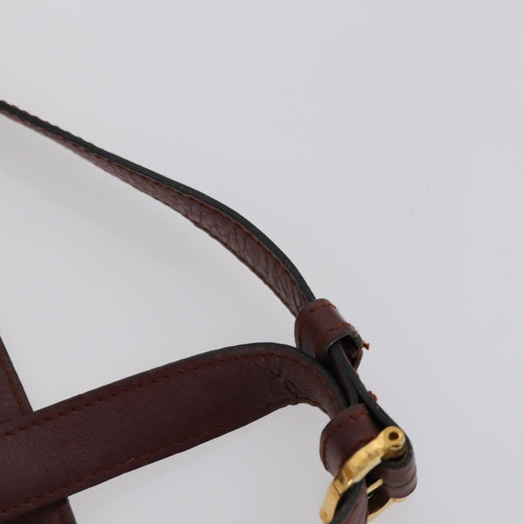 CARTIER Shoulder Bag Leather 3 Set Bordeaux Auth 151931
