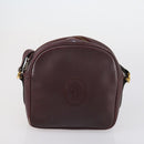 CARTIER Shoulder Bag Leather 3 Set Bordeaux Auth 151931-16