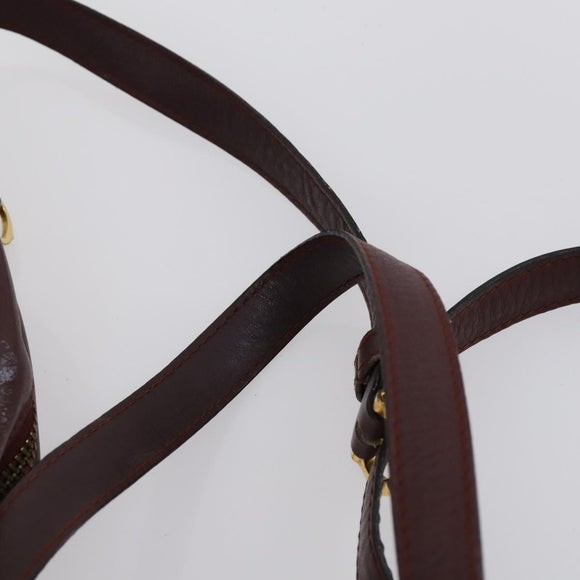 CARTIER Shoulder Bag Leather 3 Set Bordeaux Auth 151931