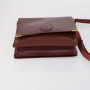 CARTIER Shoulder Bag Leather 3 Set Bordeaux Auth 151931-7