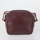 CARTIER Shoulder Bag Leather 3 Set Bordeaux Auth 151931-9