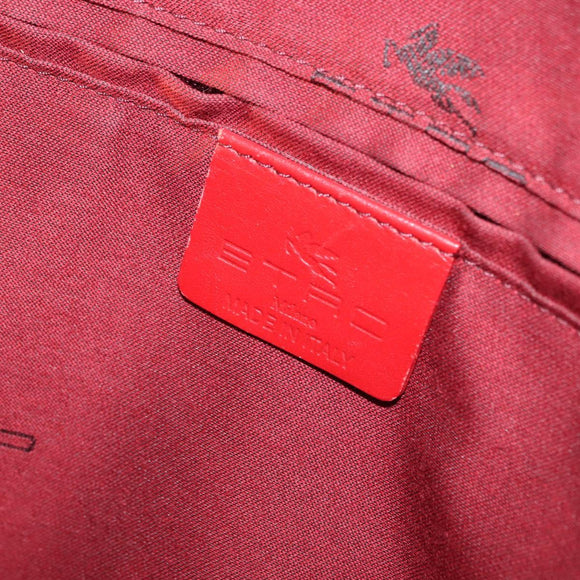 ETRO Tote Bag PVC Leather Brown Gold Auth 151932