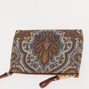 ETRO Tote Bag PVC Leather Brown Gold Auth 151932-22