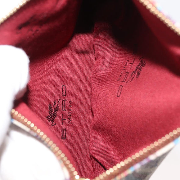 ETRO Tote Bag PVC Leather Brown Gold Auth 151932