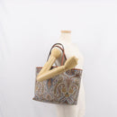 ETRO Tote Bag PVC Leather Brown Gold Auth 151932-24