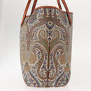 ETRO Tote Bag PVC Leather Brown Gold Auth 151932-5