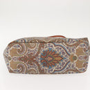 ETRO Tote Bag PVC Leather Brown Gold Auth 151932-9