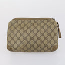 GUCCI GG Supreme Clutch Bag PVC 4 Set Black Beige Auth 151934-18