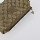 GUCCI GG Supreme Clutch Bag PVC 4 Set Black Beige Auth 151934-19