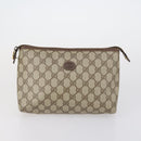GUCCI GG Supreme Clutch Bag PVC 4 Set Black Beige Auth 151934-2