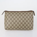 GUCCI GG Supreme Clutch Bag PVC 4 Set Black Beige Auth 151934-3