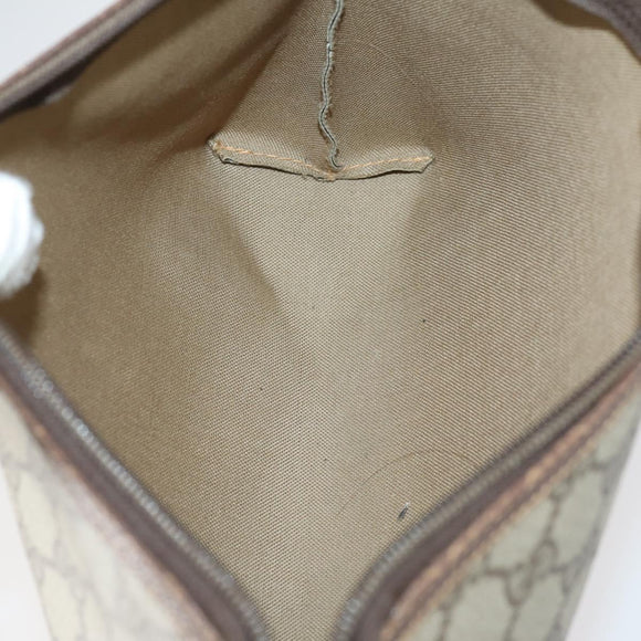 GUCCI GG Supreme Clutch Bag PVC 4 Set Black Beige Auth 151934