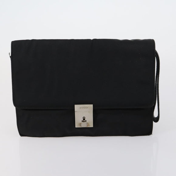 GUCCI GG Supreme Clutch Bag PVC 4 Set Black Beige Auth 151934