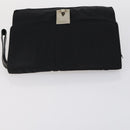 GUCCI GG Supreme Clutch Bag PVC 4 Set Black Beige Auth 151934-9