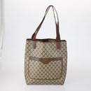 GUCCI GG Canvas Web Sherry Line Shoulder Bag PVC 4 Set Beige Red Auth 151936-2