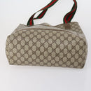 GUCCI GG Canvas Web Sherry Line Shoulder Bag PVC 4 Set Beige Red Auth 151936-6