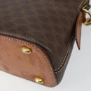 CELINE Macadam Canvas Hand Bag PVC 2way Brown Gold Auth 151939-14