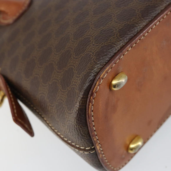 CELINE Macadam Canvas Hand Bag PVC 2way Brown Gold Auth 151939