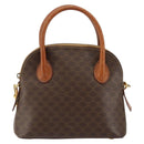 CELINE Macadam Canvas Hand Bag PVC 2way Brown Gold Auth 151939-2