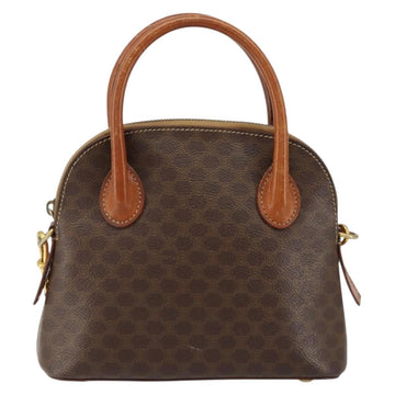 CELINE Macadam Canvas Hand Bag PVC 2way Brown Gold Auth 151939 - 0