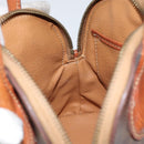 CELINE Macadam Canvas Hand Bag PVC 2way Brown Gold Auth 151939-20