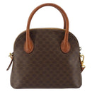 CELINE Macadam Canvas Hand Bag PVC 2way Brown Gold Auth 151939-3