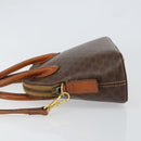 CELINE Macadam Canvas Hand Bag PVC 2way Brown Gold Auth 151939-5